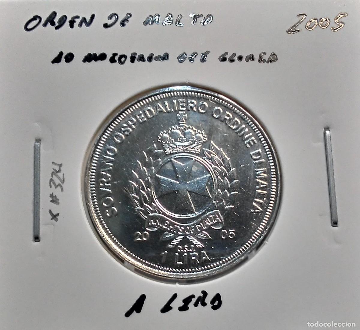 Monedas antiguas de Europa: ORDEN DE MALTA 1 LIRA 2005 X#324 SC UNC AD MAIOREM DEI GLORIA.
