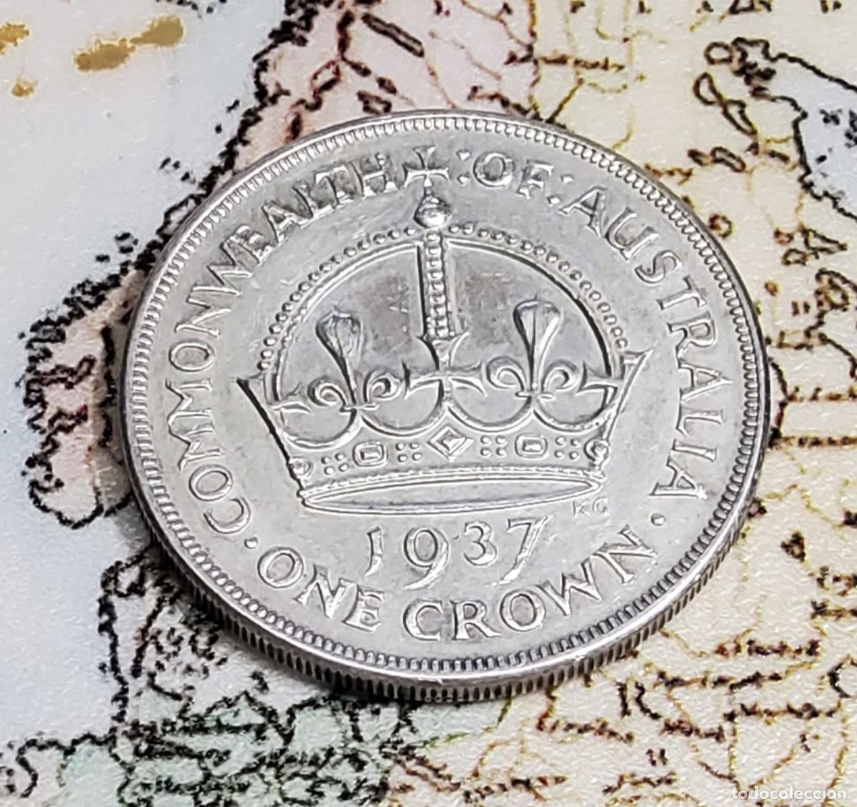 Monedas antiguas de Europa: 1 CORONA DE PLATA DE INGLATERRA DE 1937.EXTRAORDINARIO ESTADO