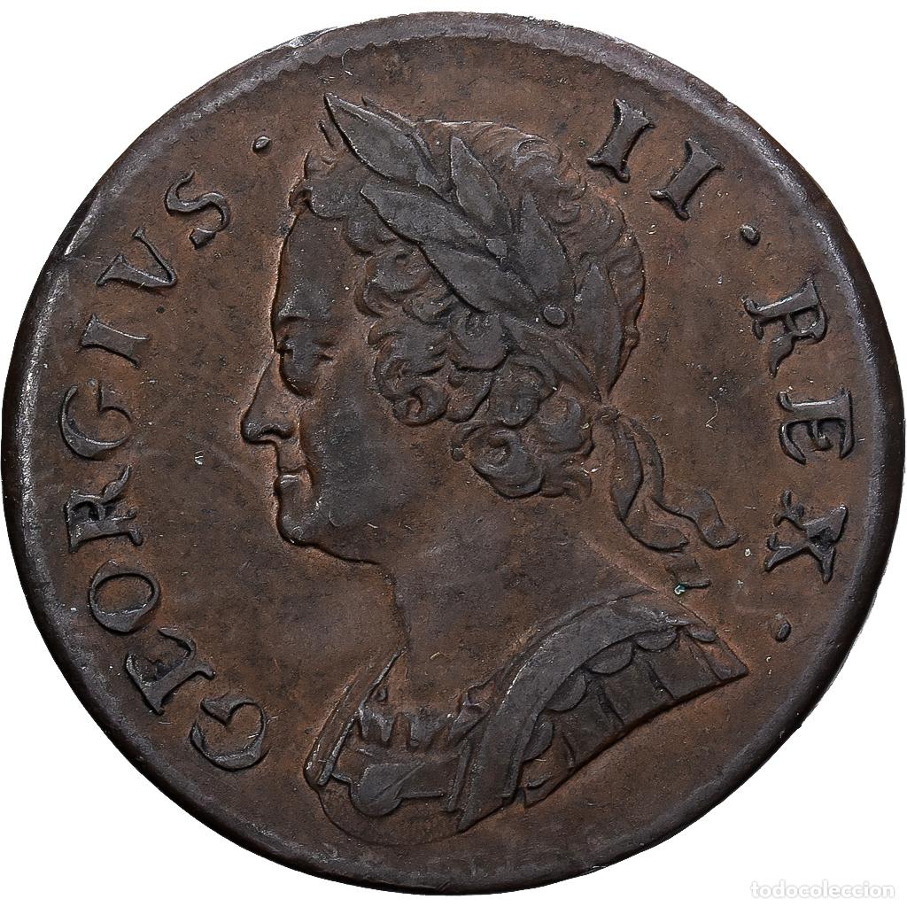 Monedas antiguas de Europa: [#139463] Reino Unido, George II, 1/2 Penny, 1753, London, Cobre, MBC+, Spink:3719, KM:579
