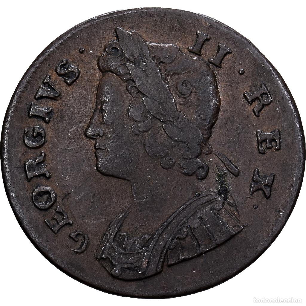 Monedas antiguas de Europa: [#139461] Reino Unido, George II, 1/2 Penny, 1739, London, Cobre, BC+, Spink:3717, KM:566