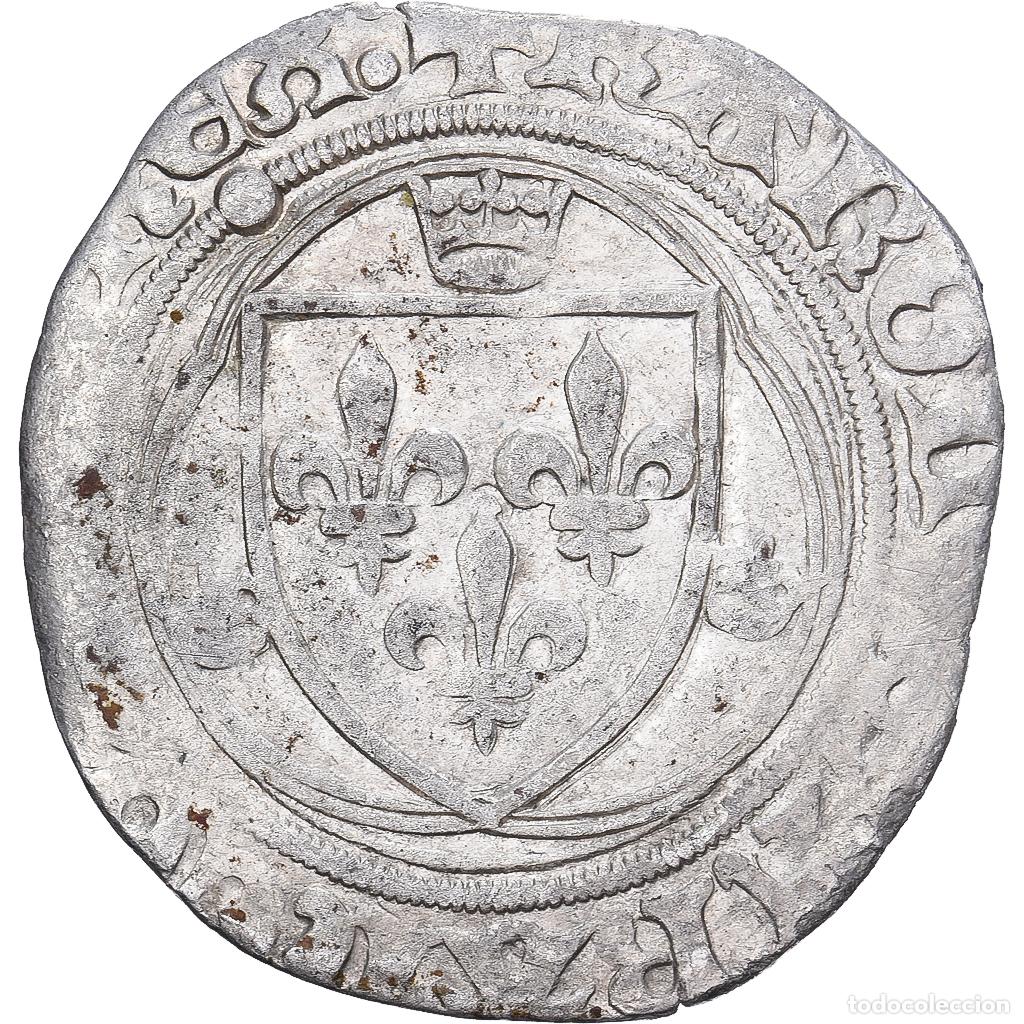 Monedas antiguas de Europa: [#139423] Francia, Charles VII, Blanc &agrave; la couronne, 1436-1461, Saint-Quentin, Plata