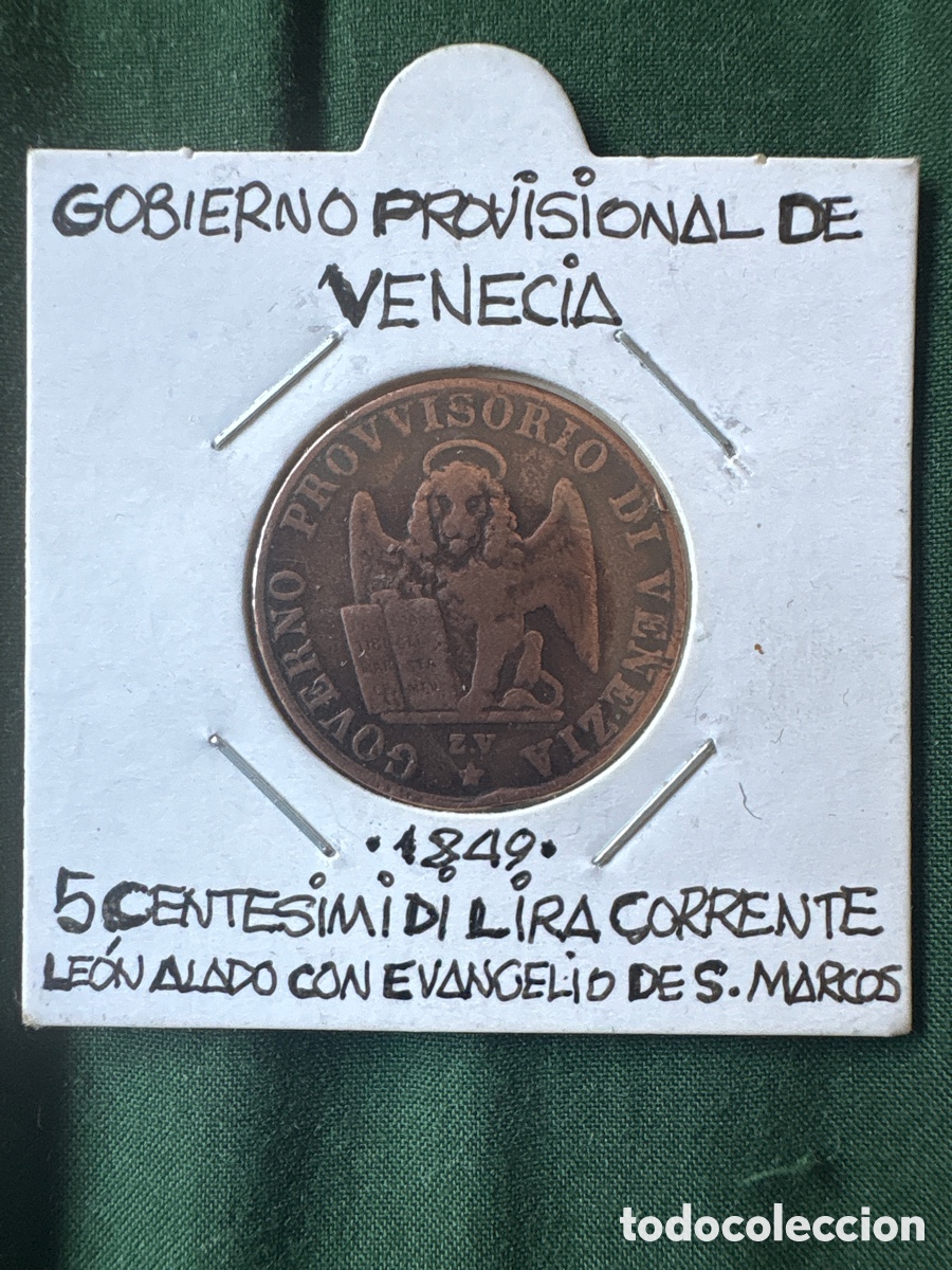 Monete antiche di Europa: Moneda 5 centesimi 1849, Gobierno Provisonal de Venecia (A5)