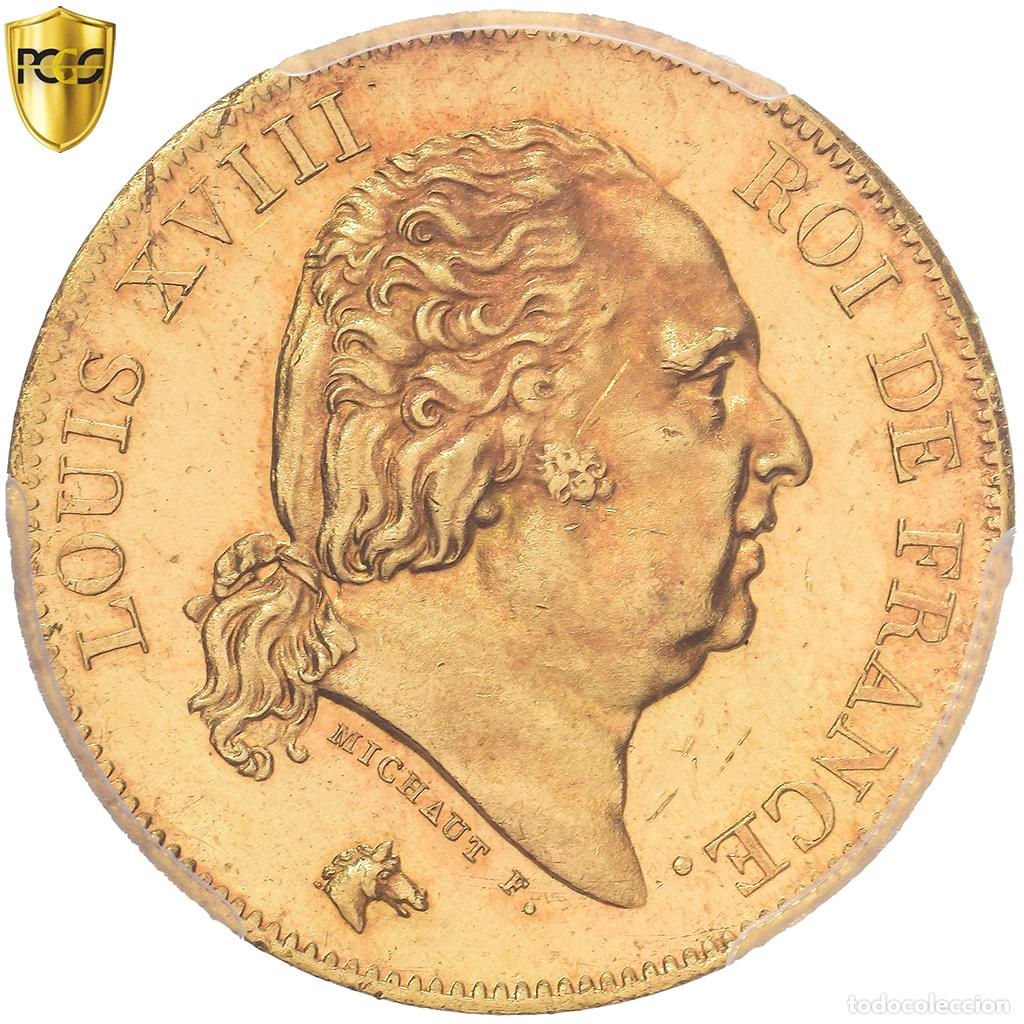 Monedas antiguas de Europa: [#981758] Francia, Louis XVIII, 40 Francs, 1816, Paris, Oro, PCGS, MS63, Gadoury:1092