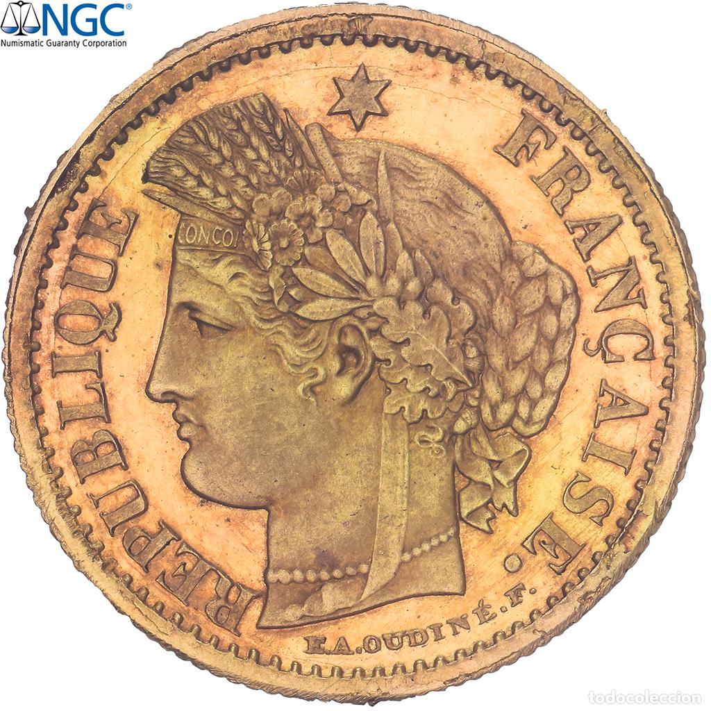 Monedas antiguas de Europa: [#981747] Francia, 20 Centimes, 1849, Paris, Pattern, Pedigree, Oro, NGC, PF65 CAMEO