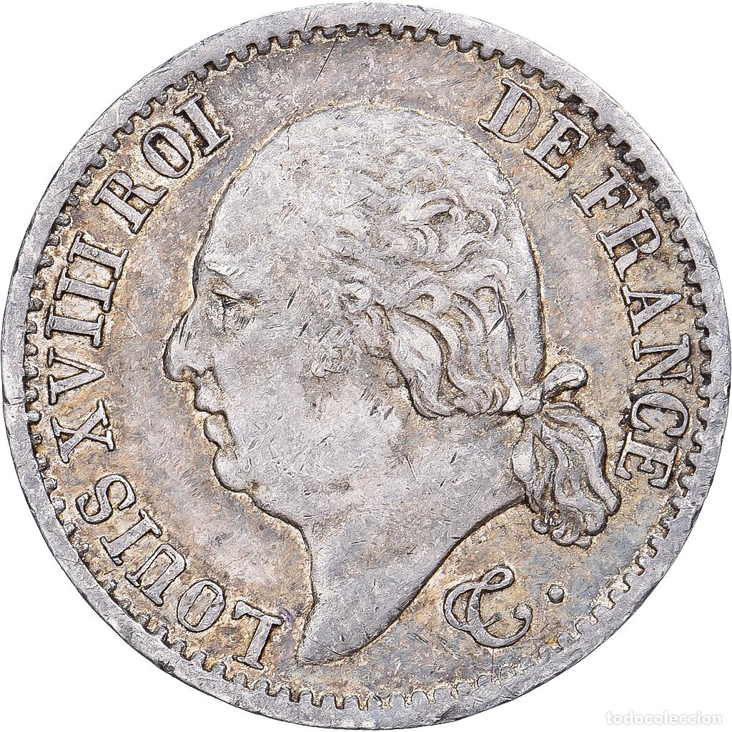 Monedas antiguas de Europa: [#981765] Francia, Louis XVIII, Quart, 1822, Paris, Plata, MBC, Gadoury:352
