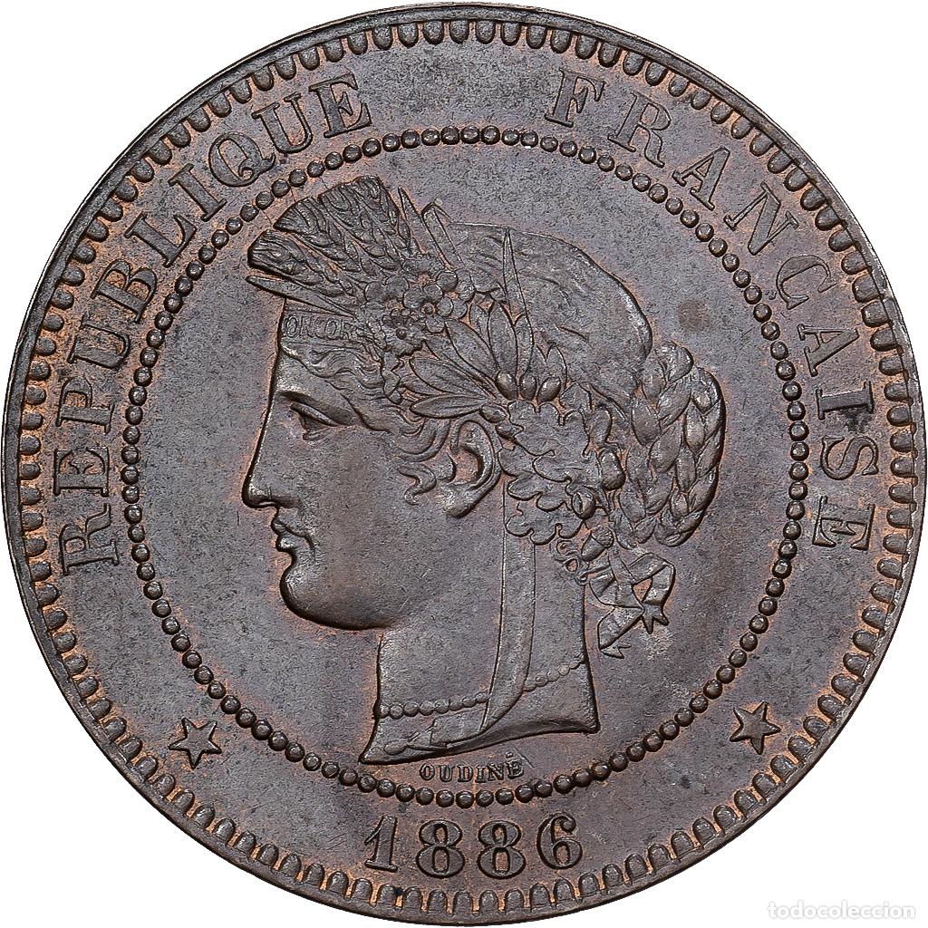 Monedas antiguas de Europa: [#981805] Francia, 10 Centimes, C&eacute;r&egrave;s, 1886, Paris, Bronce, EBC, Gadoury:265a