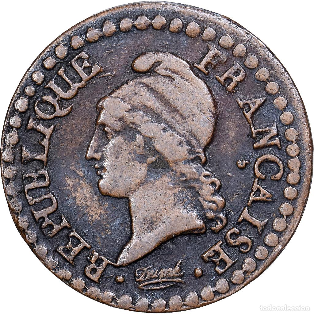 Monedas antiguas de Europa: [#981789] Francia, 1 Centime, Dupr&eacute;, AN 7, Paris, Cobre, MBC, Gadoury:76