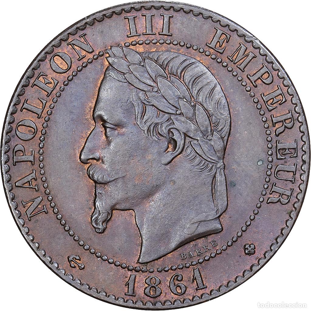 Monedas antiguas de Europa: [#981796] Francia, Napoleon III, 2 Centimes, 1861, Strasbourg, Bronce, EBC, Gadoury:104
