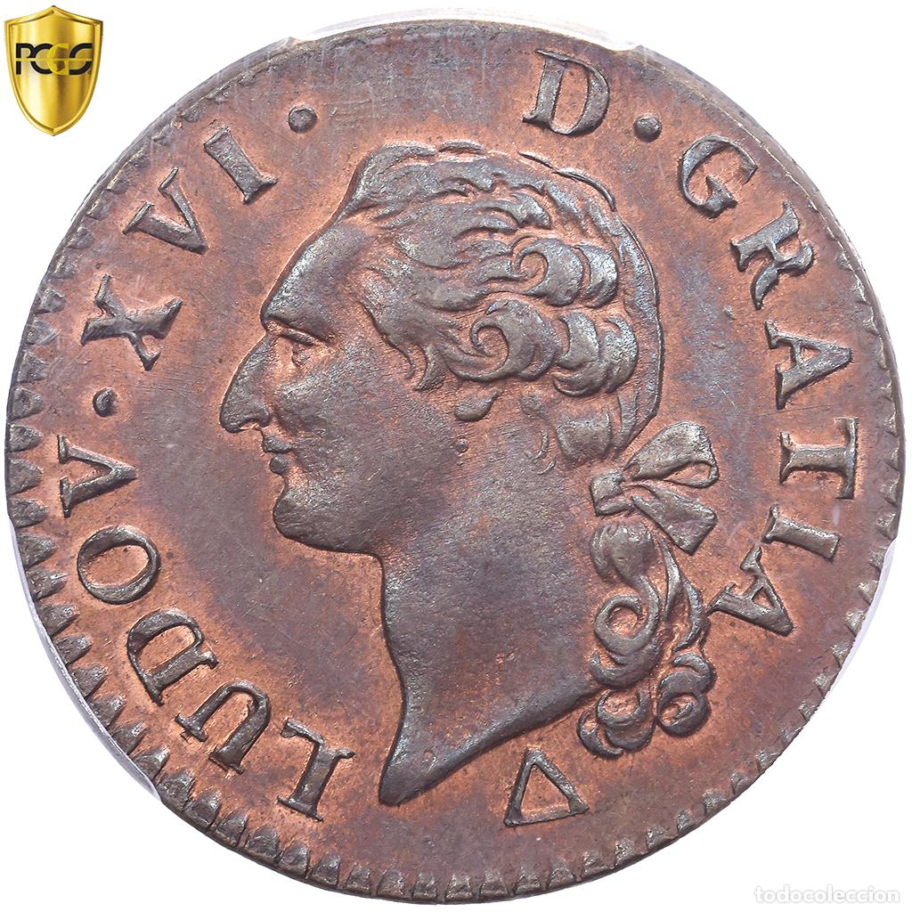 Monedas antiguas de Europa: [#981755] Francia, Louis XVI, 1 Sol, 1791, Orl&eacute;ans, Cobre, PCGS, MS65BN, Gadoury:350