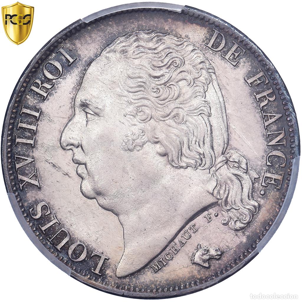 Monedas antiguas de Europa: [#981751] Francia, Louis XVIII, 1 Franc, 1820, Paris, TOP POP, Plata, PCGS, MS64