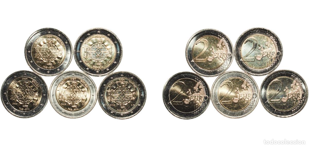 Monete antiche di Europa: Germany Federal Republic 2023 2 Euros set complete (Charlemagne . A,D,F,G,J) Bimetallic: nickel bra