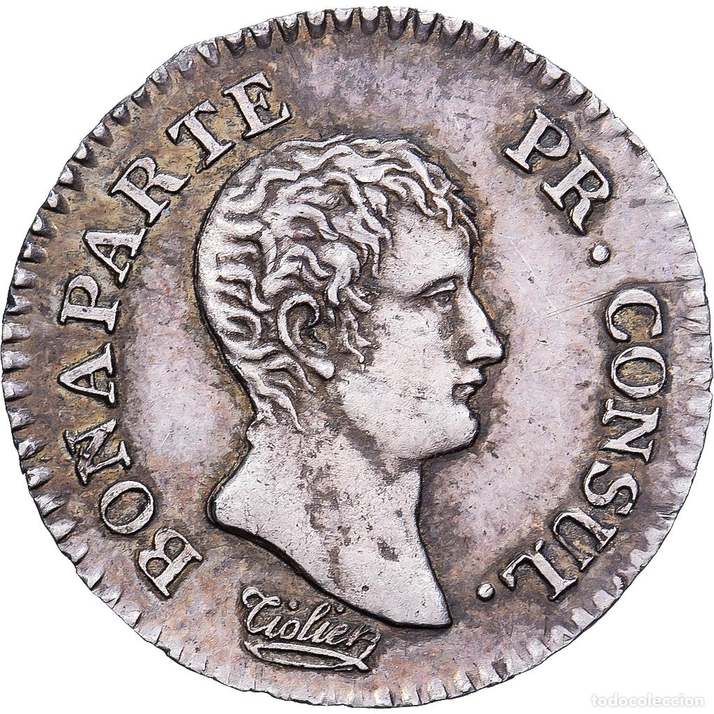 Old Coins of Europe: [#981759] Francia, Bonaparte Premier Consul, Quart, An 12, Paris, Plata, EBC, Gadoury:342