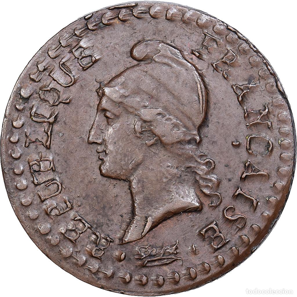 Monedas antiguas de Europa: [#981790] Francia, 1 Centime, Dupr&eacute;, AN 8, Paris, Cobre, EBC, Gadoury:76a
