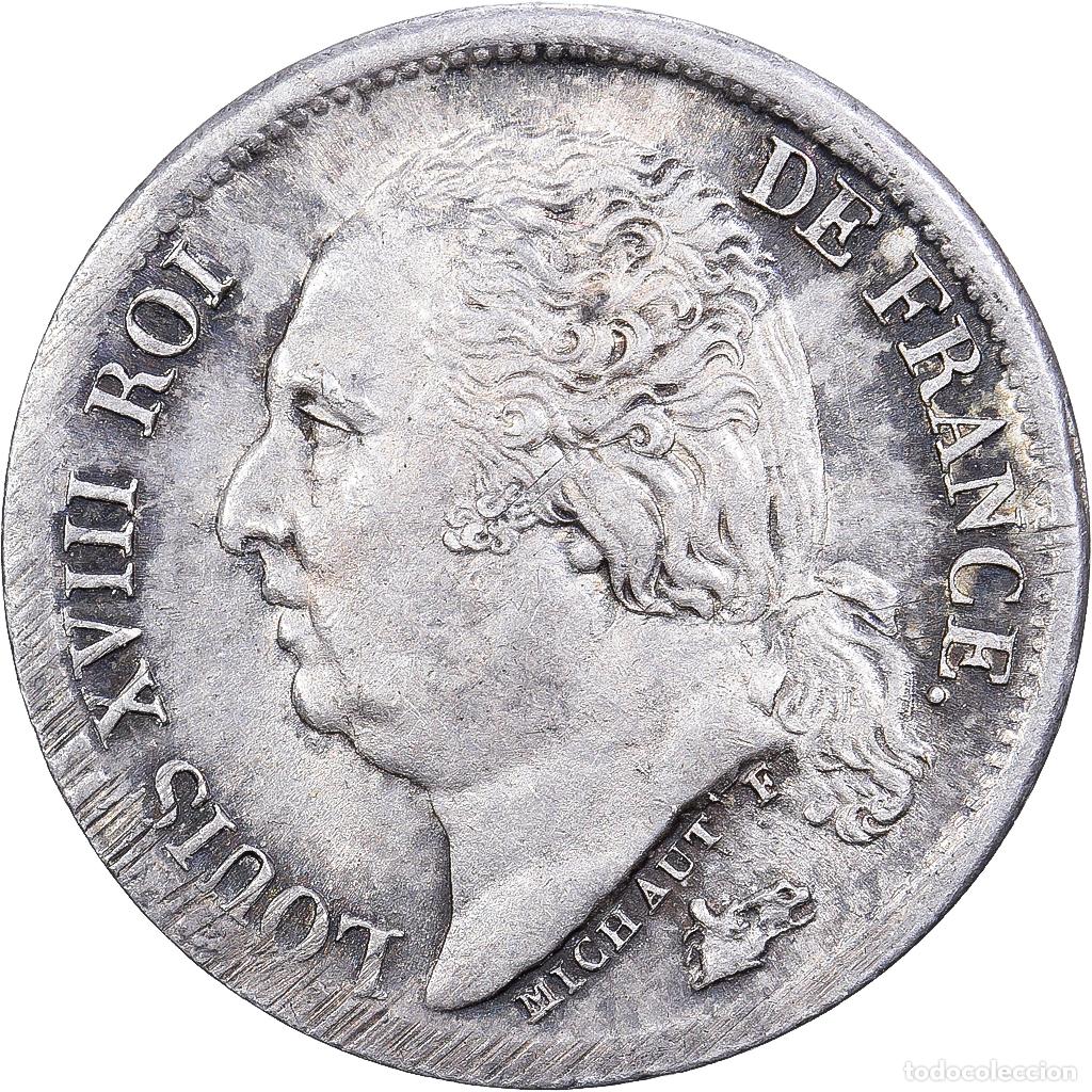 Monedas antiguas de Europa: [#981779] Francia, Louis XVIII, 1/2 Franc, 1818, Paris, Plata, EBC, Gadoury:401