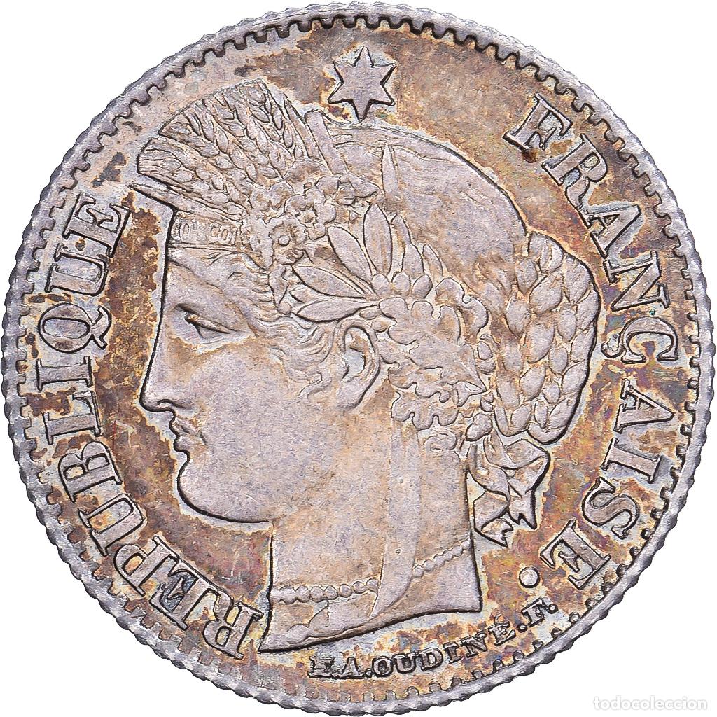 Old Coins of Europe: [#981769] Francia, 20 Centimes, C&eacute;r&egrave;s, 1850, Paris, Plata, EBC, Gadoury:303
