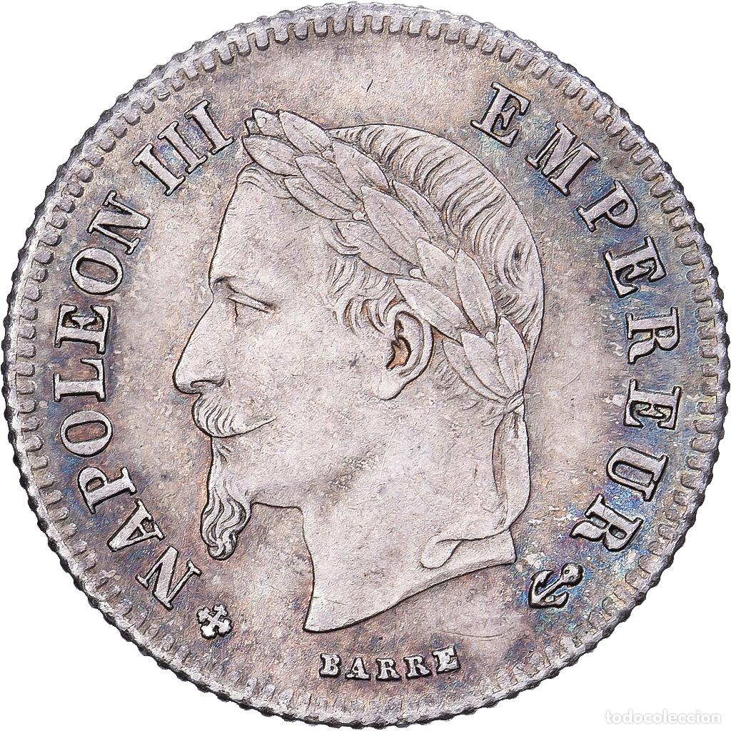 Old Coins of Europe: [#981771] Francia, Napoleon III, 20 Centimes, 1866, Strasbourg, Plata, EBC, Gadoury:308