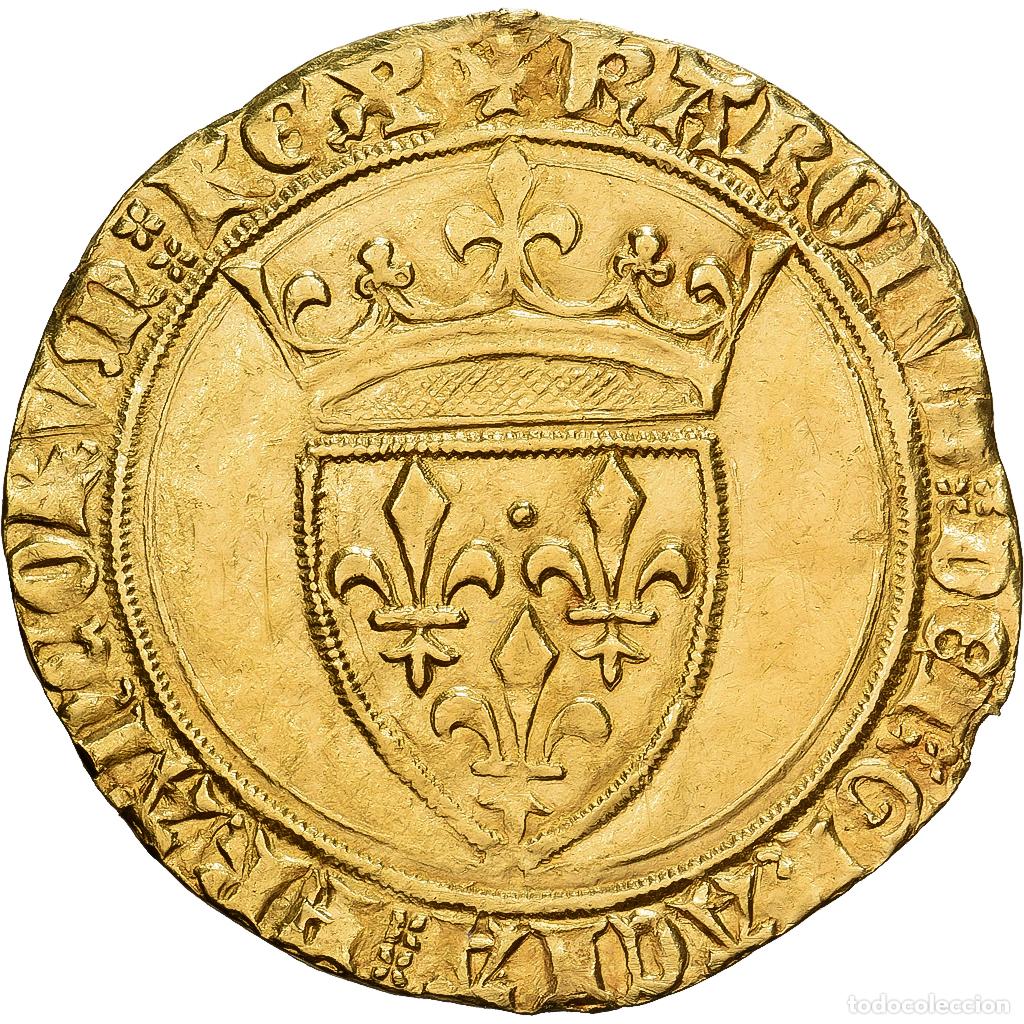 Monedas antiguas de Europa: [#981909] Francia, Charles VI, &Eacute;cu d'or &agrave; la couronne, 1385-1420, Oro, MBC, Duplessy:369