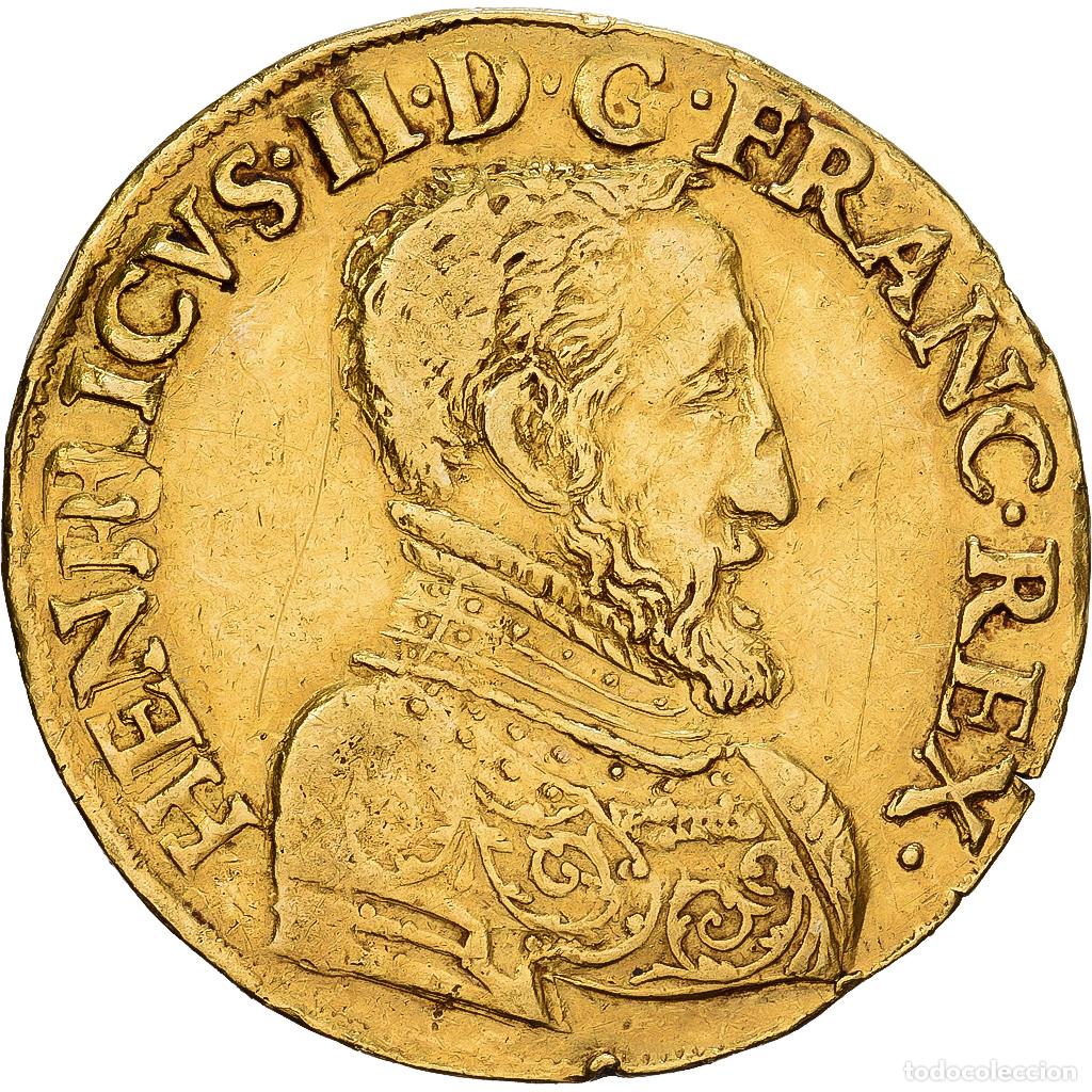 Monedas antiguas de Europa: [#981912] Francia, Henri II, Double Henri d'or, 1559, Paris, Oro, MBC, Gadoury:394B