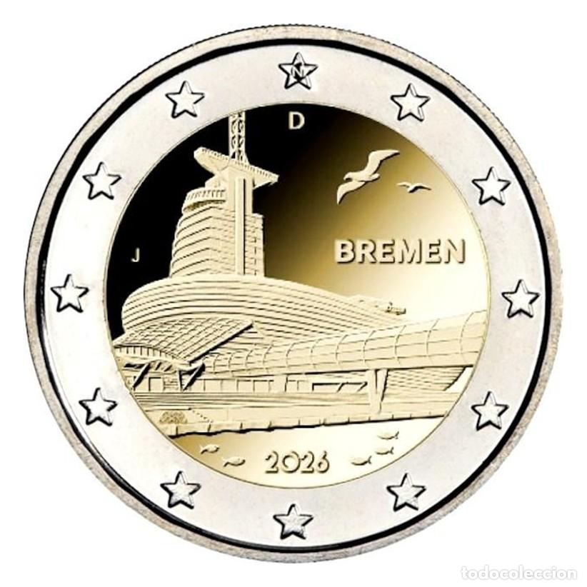 Monedas antiguas de Europa: Alemania 2 Euros 2026 Conmemorativa Bremen Km 465 Sc Unc