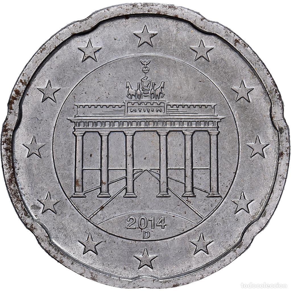 Monedas antiguas de Europa: [#981925] Alemania, 20 Centimes, error, 2014, Munich, White Metal, SC