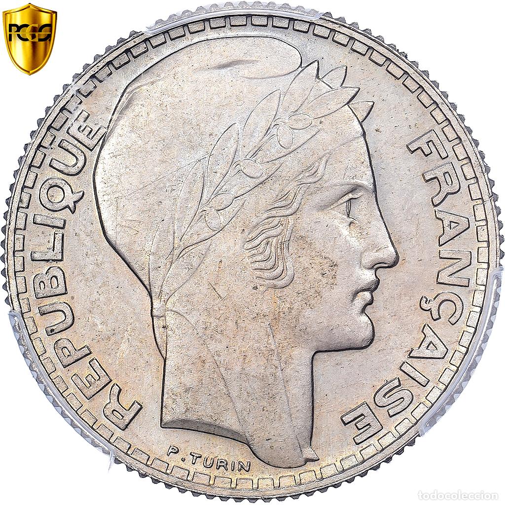 Monedas antiguas de Europa: [#981918] Francia, 5 Francs, Turin, 1933, Paris, Pattern, Cupronickel, PCGS, SP64