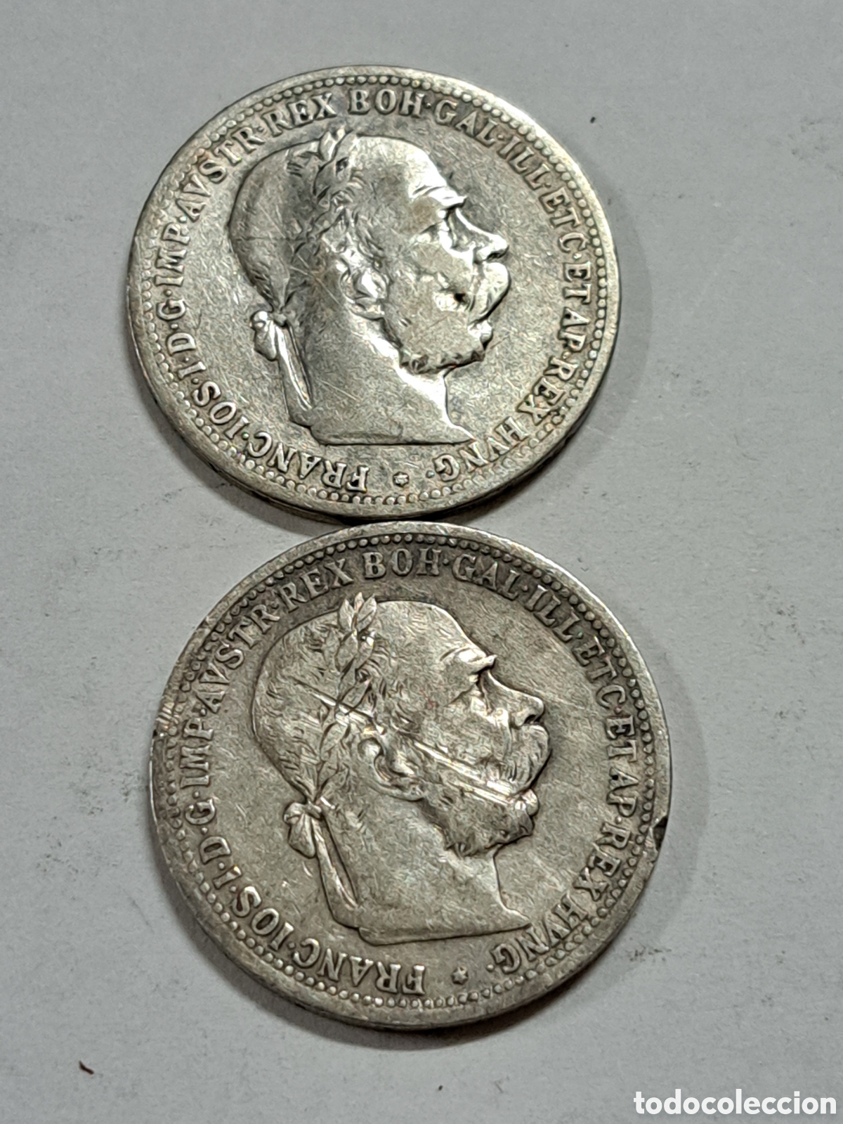 Monedas antiguas de Europa: 2 monedas de plata de 1 corona imperio austro-hungaro a&ntilde;o 1895 y 1901