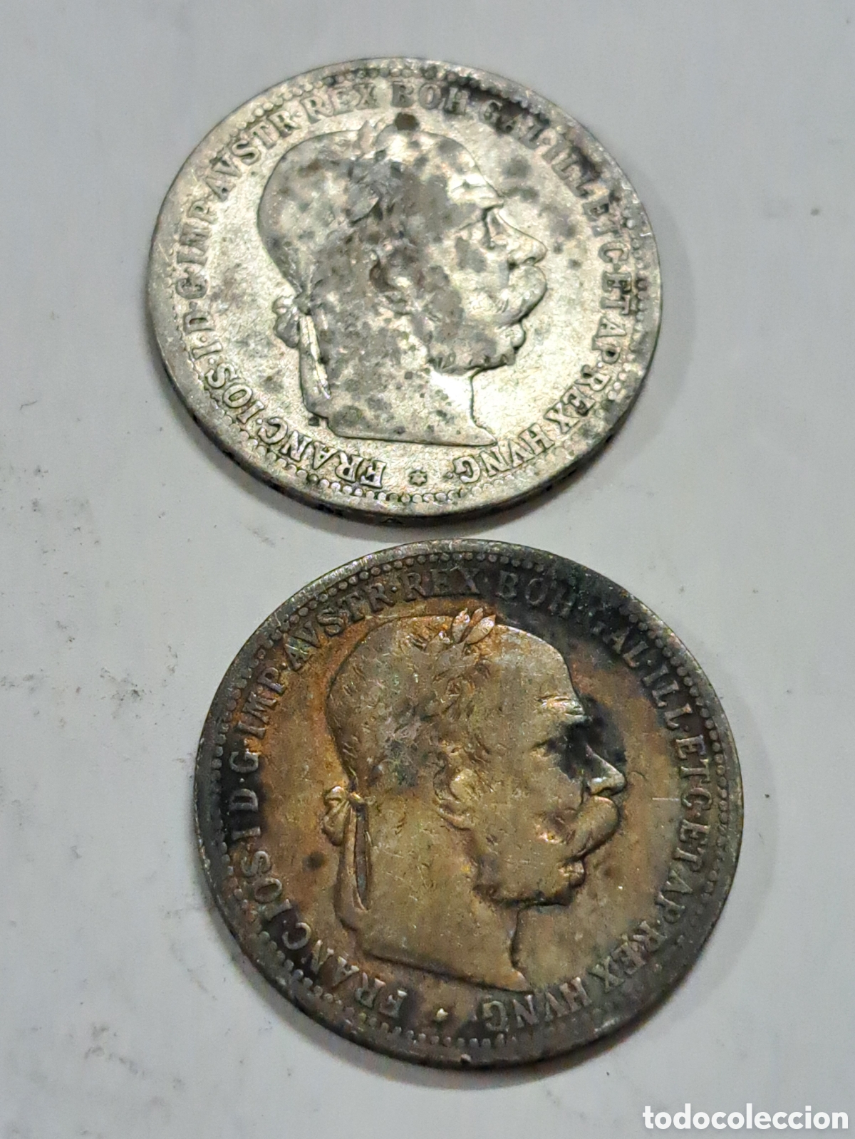 Monedas antiguas de Europa: 2 monedas de plata de 1 corona imperio austro-hungaro a&ntilde;o 1894 y 1899