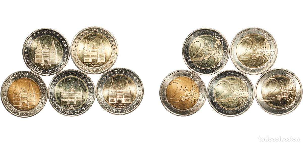 Monedas antiguas de Europa: Germany Federal Republic 2006 2 Euros set complete (Bundesl&auml;nder - &rdquo;Schleswig-Holstein&rdquo; . A,D,F,G,J