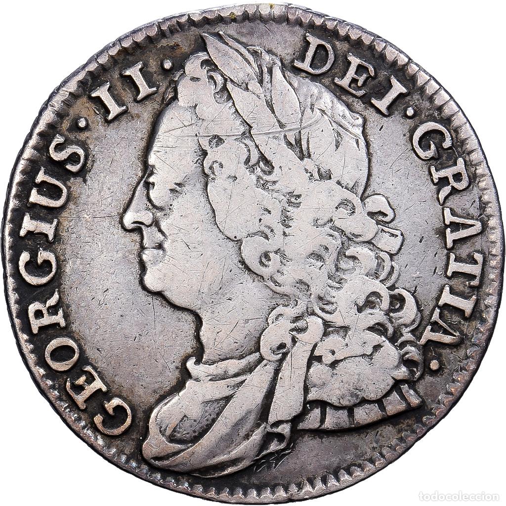 Monedas antiguas de Europa: [#139457] Reino Unido, George II, 6 Pence, 1743, London, Plata, BC+, Spink:3709, KM:582.1