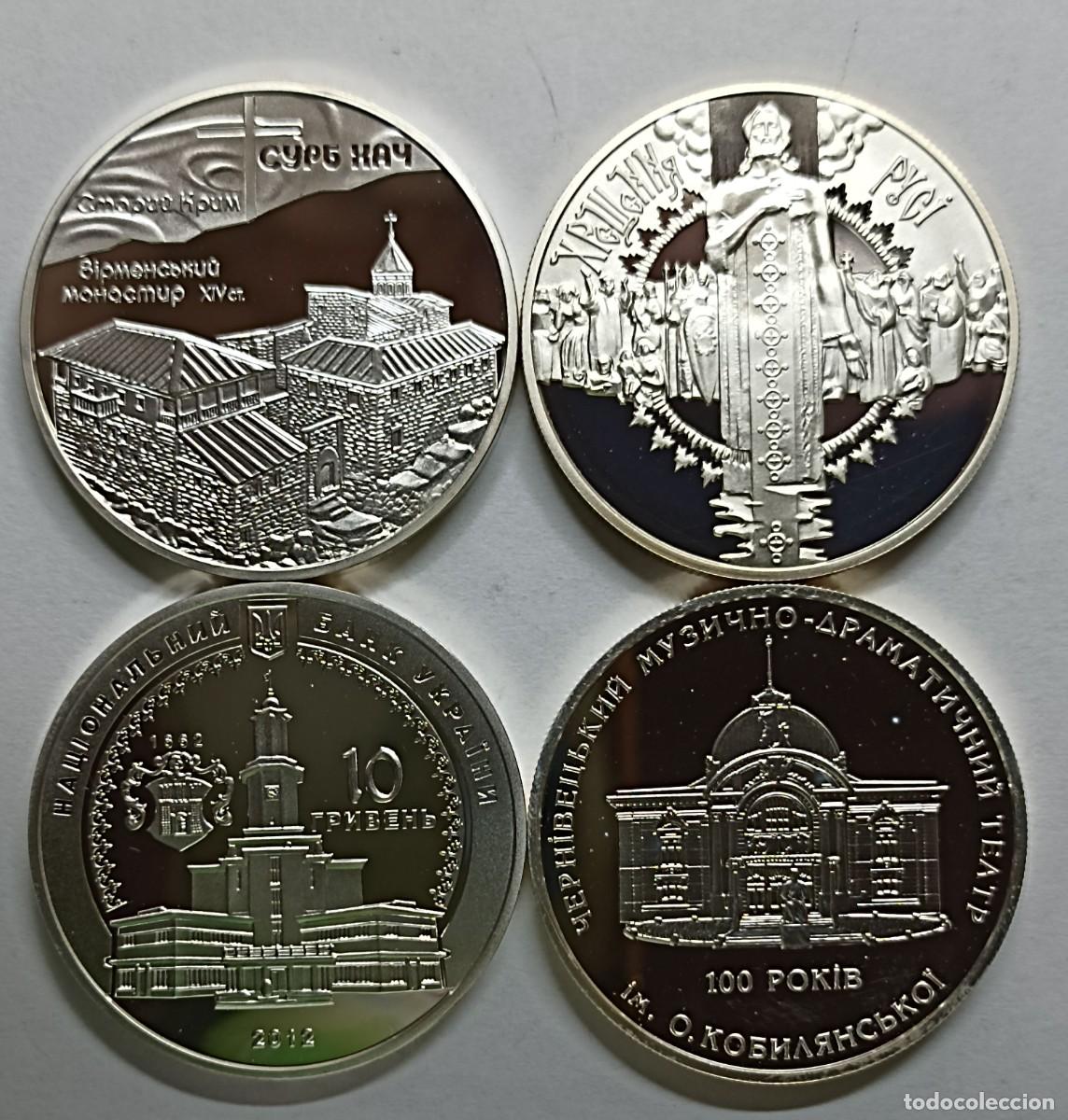 Monedas antiguas de Europa: UCRANIA (UKRAINE). 4 MONEDAS DE 10 HRYVEN (UAH). PLATA. RARAS. HISTORIA