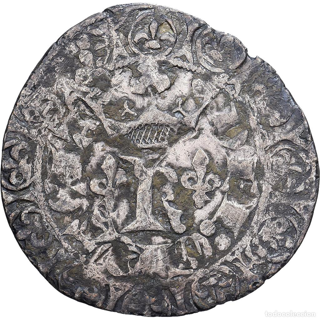 Monedas antiguas de Europa: [#139415] Francia, Charles V, Blanc au K, 1365, Vell&oacute;n, BC+, Duplessy:363