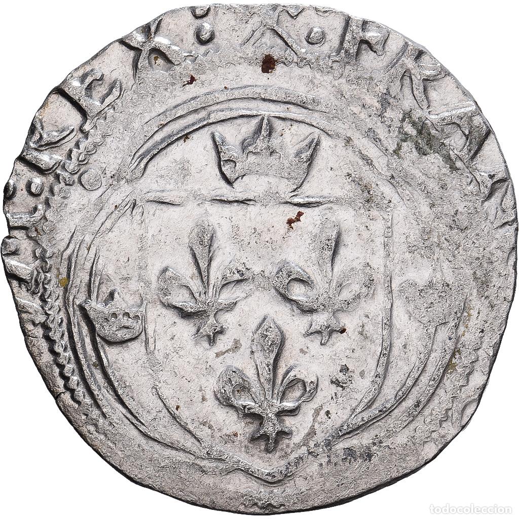Monedas antiguas de Europa: [#139405] Francia, Fran&ccedil;ois Ier, Blanc &agrave; la couronne, 1515-1547, Lyon, Vell&oacute;n, BC+