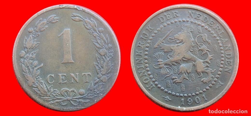 Monedas antiguas de Europa: 1 CENTIMO CENT CENTAVO 1901 HOLANDA PAISES BAJOS-143569