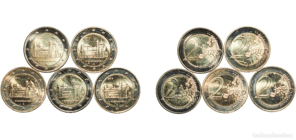 Monedas antiguas de Europa: Germany Federal Republic 2014 2 Euros set complete (Bundesl&auml;nder - &rdquo;Niedersachsen&rdquo; . A,D,F,G,J) Bim