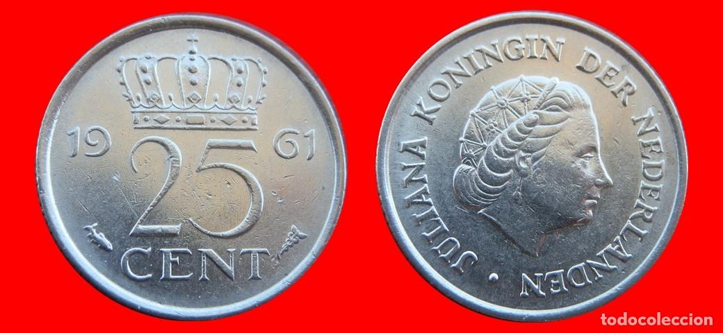 Monedas antiguas de Europa: 25 CENTIMOS CENTS CENTAVOS 1961 HOLANDA PAISES BAJOS-143578