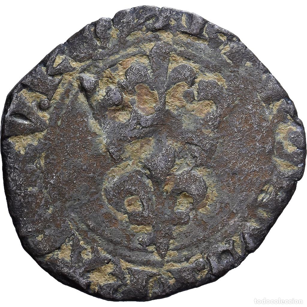 Monedas antiguas de Europa: [#139417] Francia, Charles VI, Niquet, 1421, Vell&oacute;n, BC+, Duplessy:401