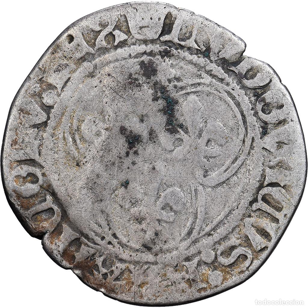 Monedas antiguas de Europa: [#139447] Francia, Louis XI, Blanc au Soleil, 1475-1483, Saint-L&ocirc;, Vell&oacute;n, BC+