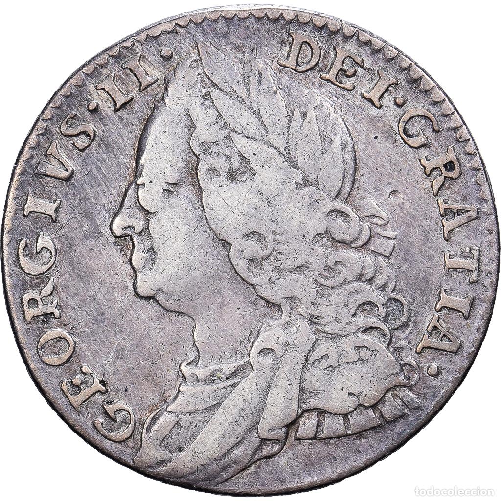 Monedas antiguas de Europa: [#139459] Reino Unido, George II, 6 Pence, 1758, London, Plata, MBC, Spink:3711, KM:582.2