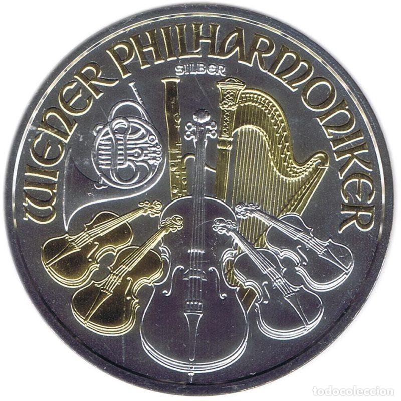 Monedas antiguas de Europa: AUSTRIA 1.5 EURO ONZA DE PLATA PURA CON ORO FILARMONICA DE VIENA 2017