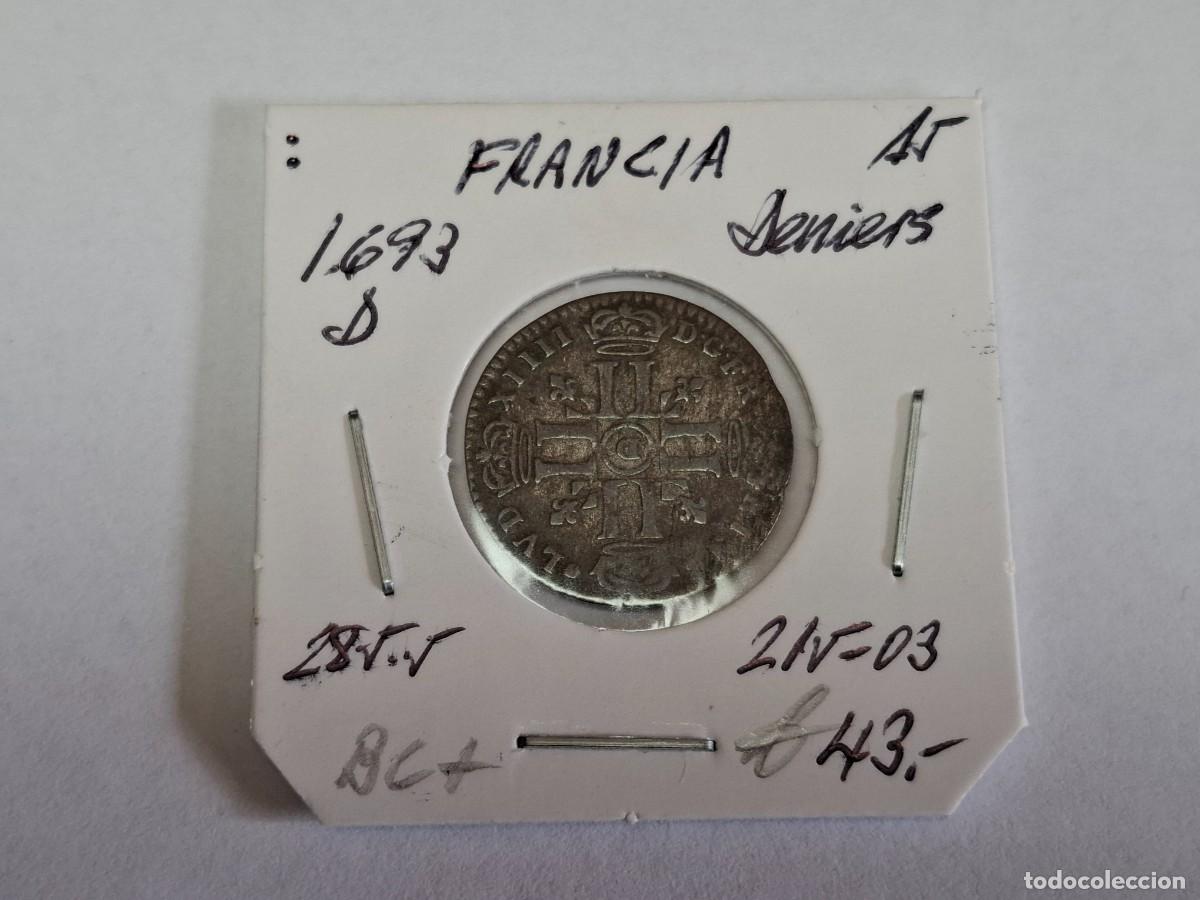 Monedas antiguas de Europa: 15 DENIERS de 1693 D KM 285.5 FRANCIA en BC+