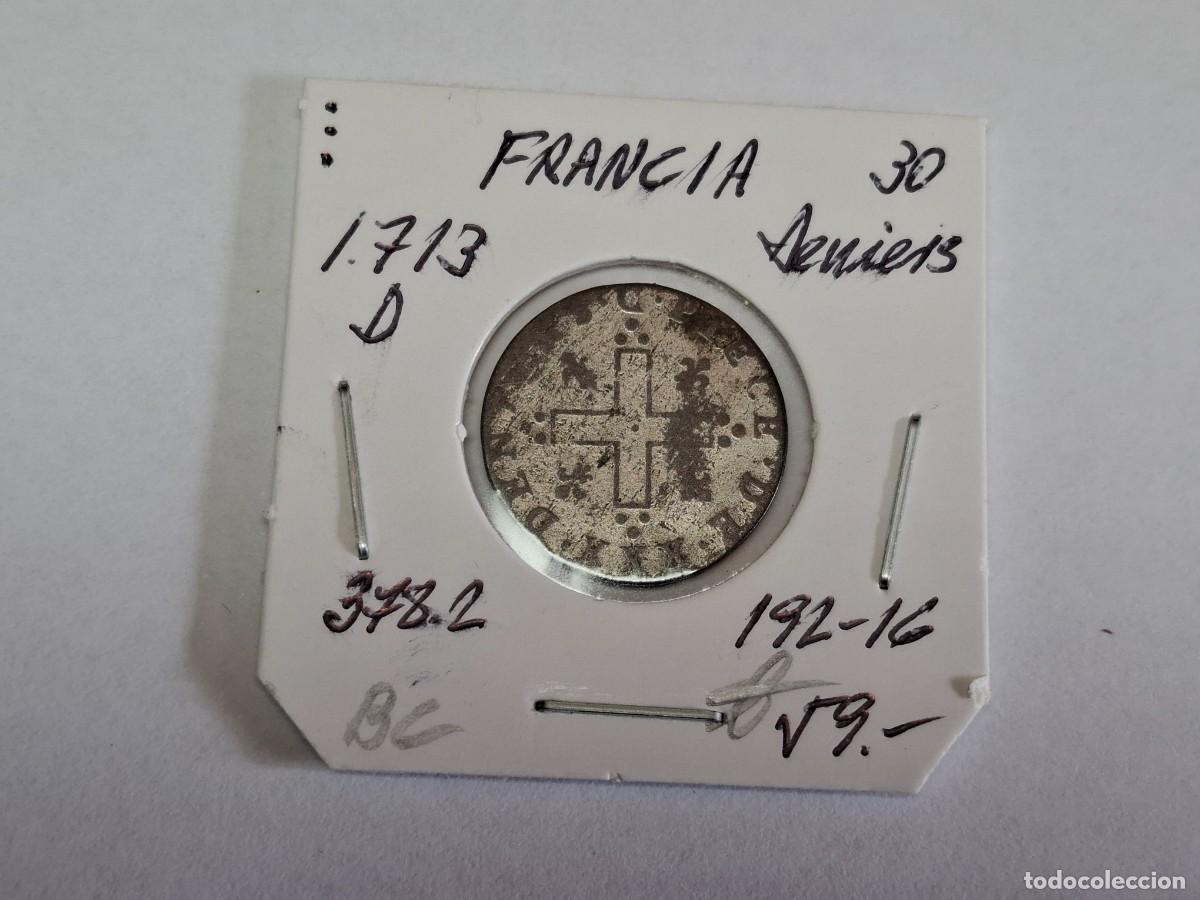 Monedas antiguas de Europa: 30 DENIERS de 1713 D KM 378.2 FRANCIA en BC