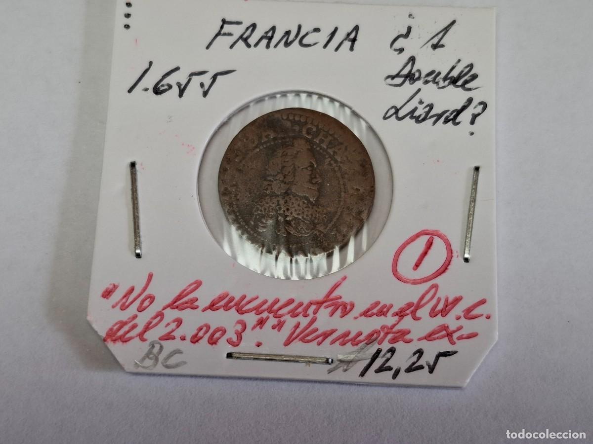 Monedas antiguas de Europa: 1 DOUBLE LIARD ? de 1655 FRANCIA en BC