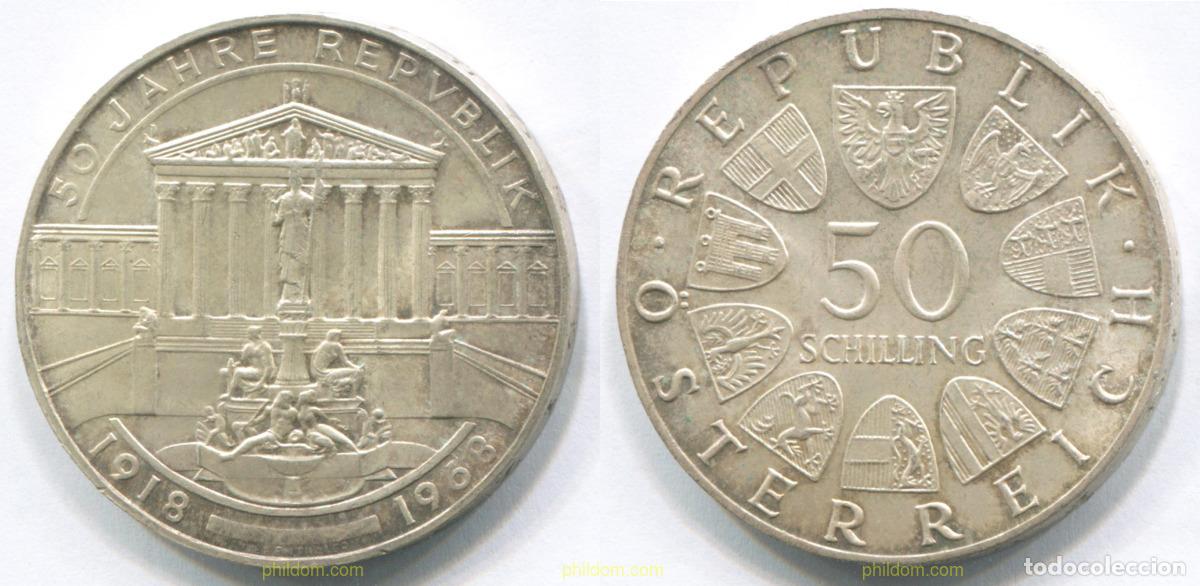 Monedas antiguas de Europa: 3121 AUSTRIA 1968 50 SCHILLING 1968, AUSTRIA