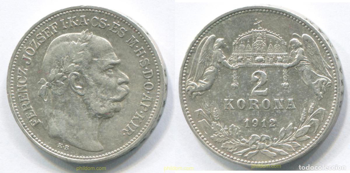 Monedas antiguas de Europa: 3122 HUNGRIA 1912 HUNGARY 2 KORONA 1912