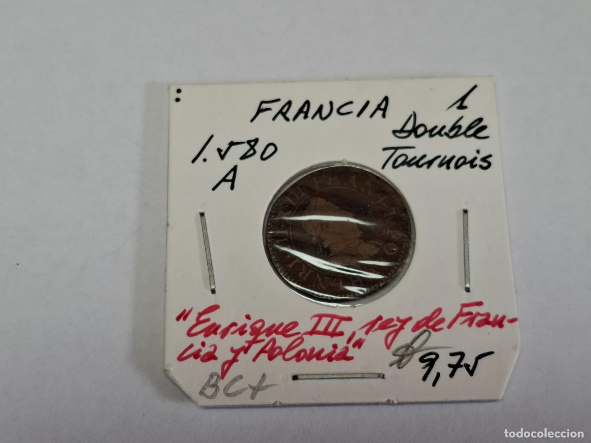 Monedas antiguas de Europa: 1 DOUBLE TOURNOIS 1580 A FRANCIA en BC+