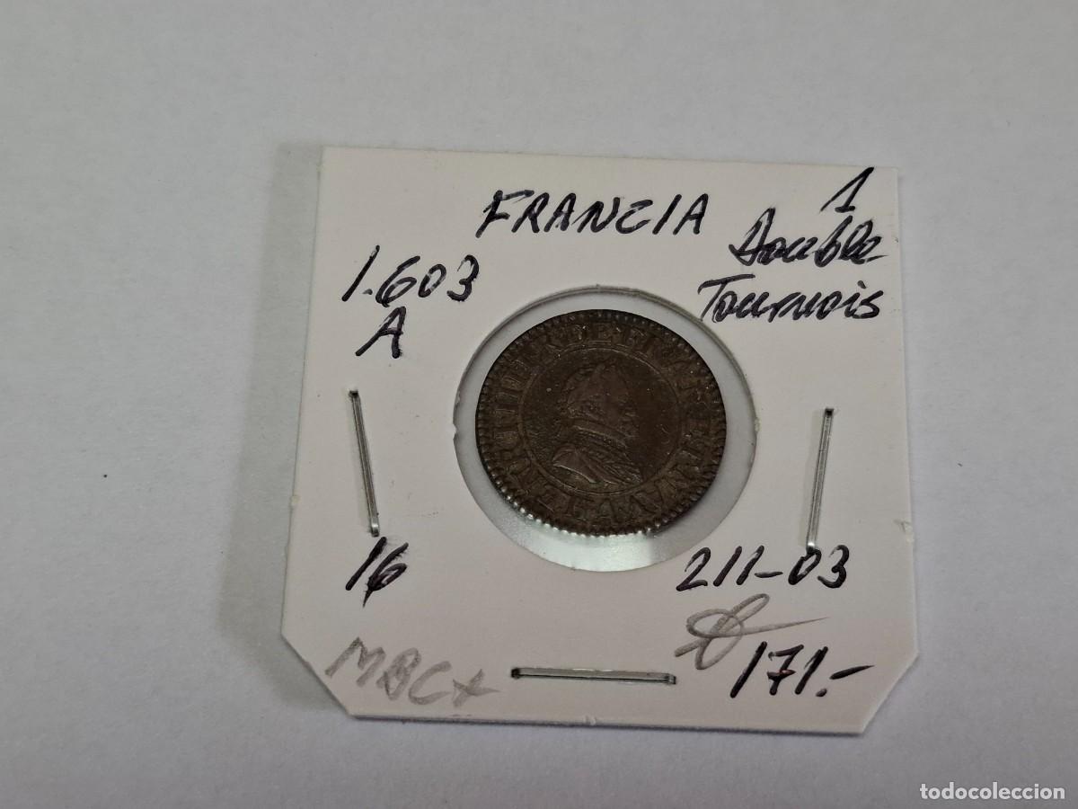 Monedas antiguas de Europa: 1 DOUBLE TOURNOIS 1603 A KM 16 FRANCIA en MBC+