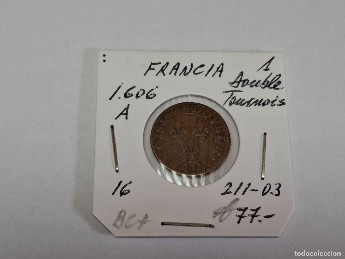 Monedas antiguas de Europa: 1 DOUBLE TOURNOIS 1606 A KM 16 FRANCIA en BC+