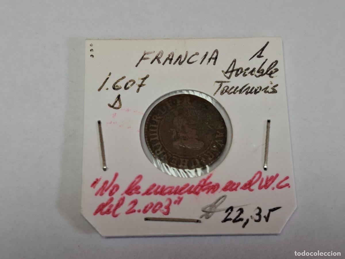 Monedas antiguas de Europa: 1 DOUBLE TOURNOIS 1607 D FRANCIA