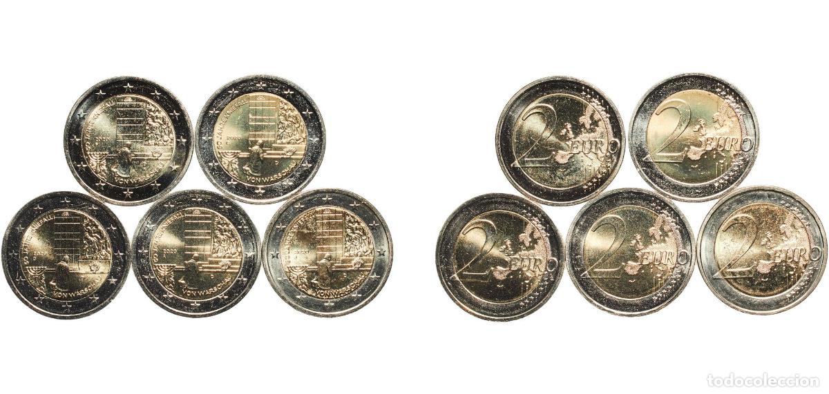 Monedas antiguas de Europa: Germany Federal Republic 2020 2 Euros set complete (Kneeling to Warsaw . A,D,F,G,J) Bimetallic: nic