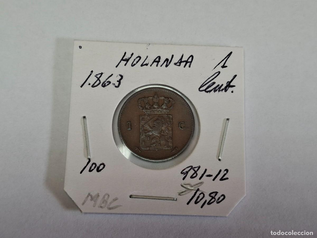 Monedas antiguas de Europa: 1 CENT de 1863 KM 100 HOLANDA en MBC